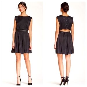 Alice + Olivia Sayah Black Silk Dress